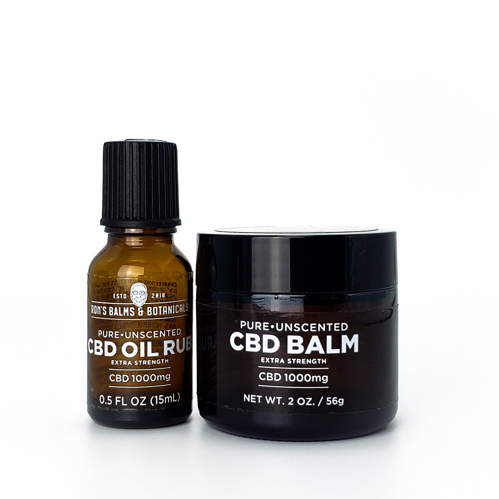 Extra Strength Pure Unscented CBD Oil & Balm Gift Set | Ron's Balms