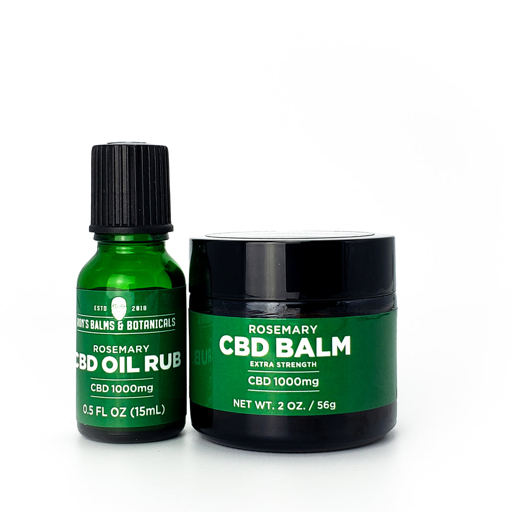 Extra Strength Rosemary CBD Oil & Balm Gift Set | Ron's Balms