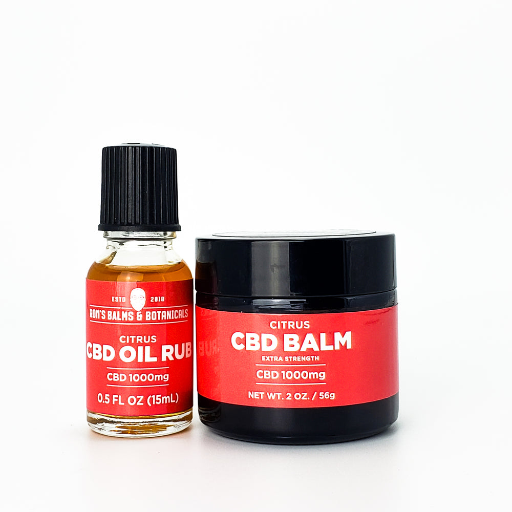 Extra Strength Citrus CBD Oil & Balm Gift Set | Ron's Balms