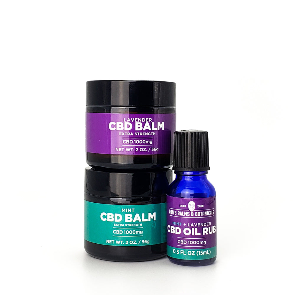 Extra Strength Lavender and Mint CBD Oil & Balm Gift set | Ron's Balms