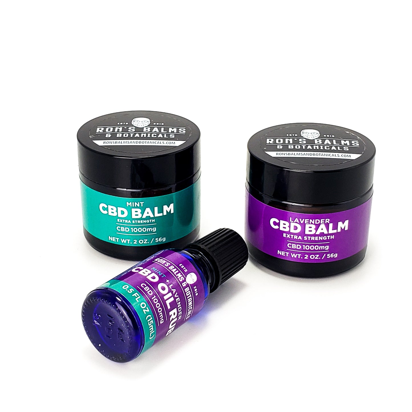 
                  
                    Extra Strength Lavender and Mint CBD Oil & Balm Gift set | Ron's Balms
                  
                